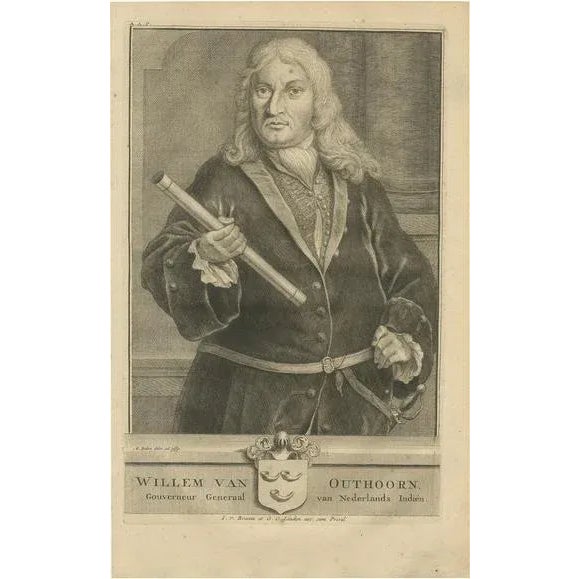 Early 18th Century Valentijn, Portrait of Willem Van Outhoorn, 1726, Paper For Sale - Image 5 of 5