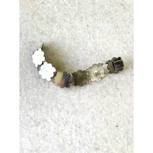 Vintage Mid-Century Sterling Silver Floral Design Wrap Bracelet - Stamped 'Made in Mexico' For Sale In New York - Image 6 of 7
