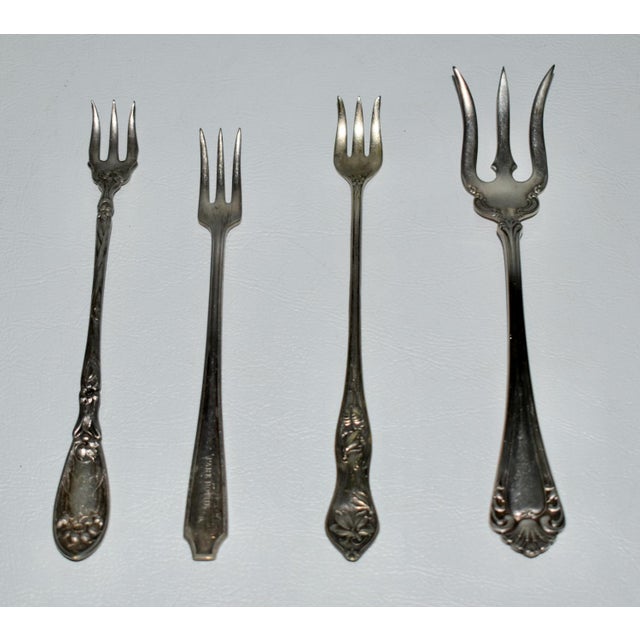 Antique (1920's) Set of Four Serving Forks have a Traditional Style. 4 Styles. Silverplate. Flat Rate Shipping $15