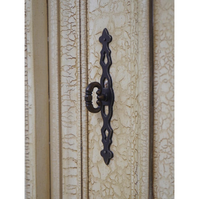 Crackle Painted Finish Double Arched Top Open Bookcase For Sale - Image 10 of 16