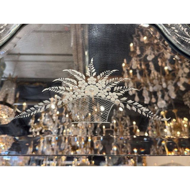 Early 20th Century Etched Ventian Glass Chandelier For Sale - Image 4 of 6