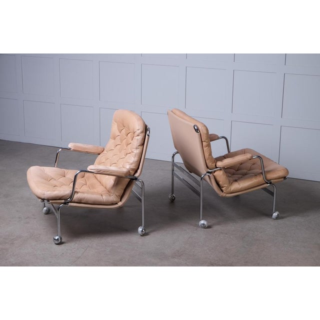 Bruno Mathsson Set of Karin Easy Chairs attributed to Bruno Mathsson, 1978 For Sale - Image 4 of 14