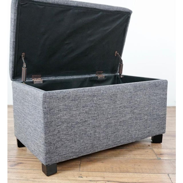Contemporary Tainoki Gray Upholstered Button Tufted Ottoman Chairish