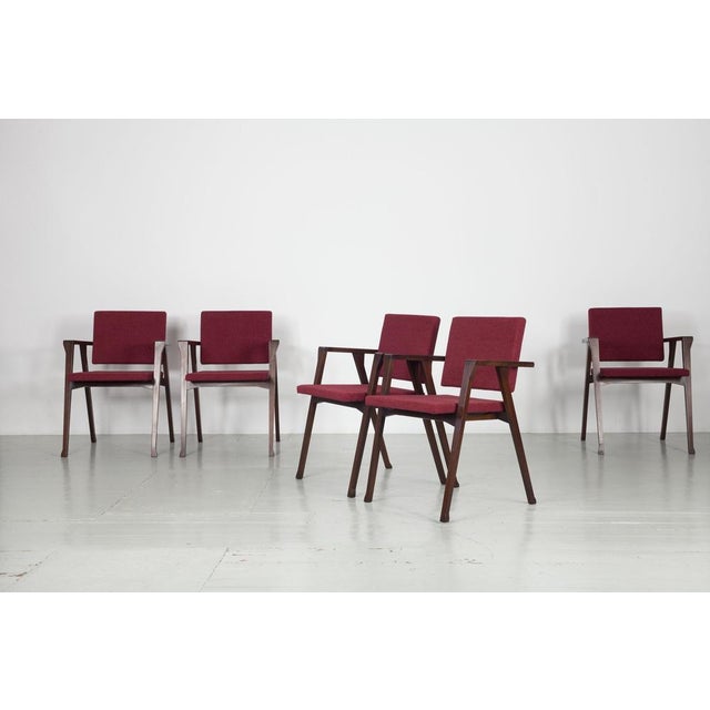 Mid-Century Modern Model Luisa Armrest Chairs by Franco Albini for Poggi, Pavia Italy, 1955, Set of 6 For Sale - Image 3 of 18