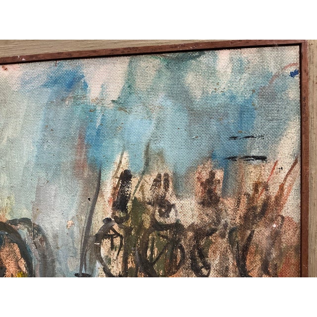 Cerulean 1968 Vintage Oil on Board Expressionist Painting of Napoleon and His Soldiers by Alex Portner For Sale - Image 8 of 12