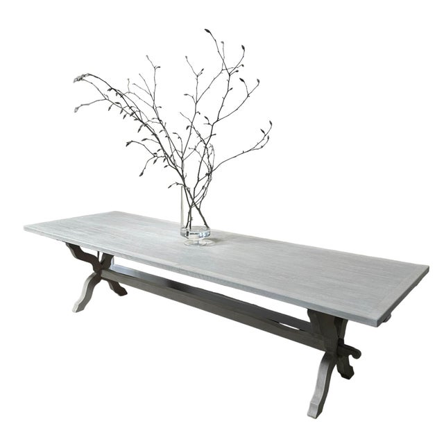 Wood Early 20th Century Bleached Oak Dining Table For Sale - Image 7 of 7