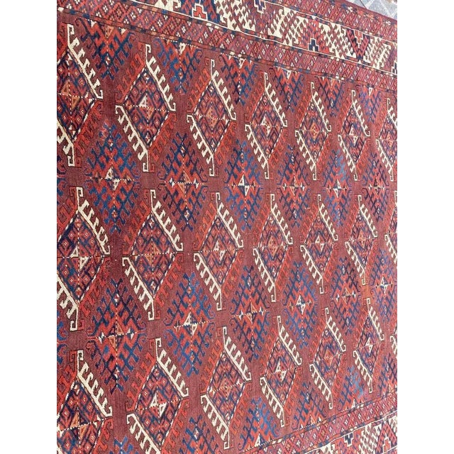 Antique Turkmen Yumut Rug For Sale - Image 11 of 18