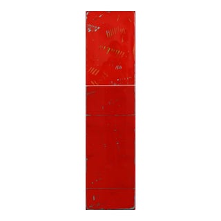 Sunspot 131 - Tall Modern Shiny Resin Minimalist Vibrant Red Tone Abstract Original Artwork by Ricky Hunt For Sale