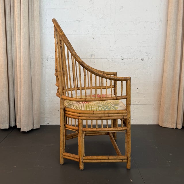 Brighton Pavilion Boho Chic Brighton Pavilion Style Rattan & Bamboo Armchair For Sale - Image 4 of 8