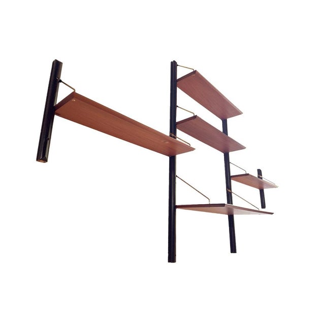 Vintage Three-Piece Wall Unit with Desk by Louis Van Teeffelen for Wébé, 1960s For Sale - Image 6 of 9
