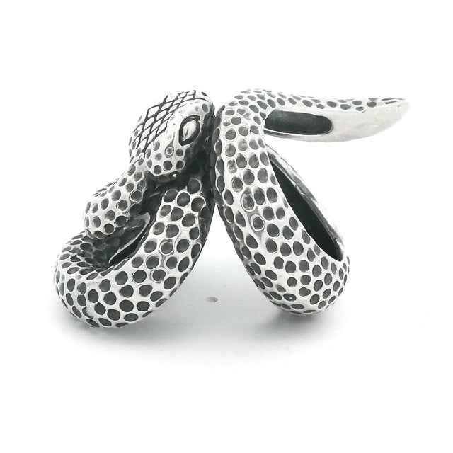 Silver 1970s Sculptural Sterling Silver Serpent Ring, Size 7.25 For Sale - Image 8 of 11