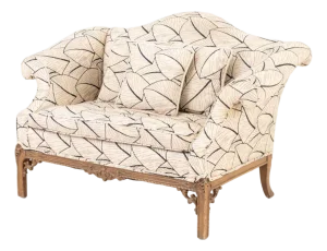 Chinese Chippendale Style Upholstered Settee