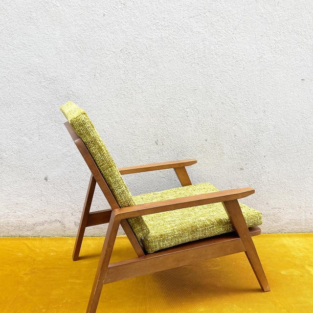 Scandinavian Armchair in Large Mesh Fabric For Sale - Image 4 of 5