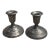 Pair of Small 1970s Silver-Tone Metal Candlestick Holders For Sale