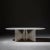 Lamina marble dining table, hannes peer dimensions: 110 w x 250 d x 76.5 h cm materials: veined estremoz marble lamina is...