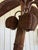 1980s Monumental Vintage Rattan Palm Tree Floor Lamp With Three Coconut Lights For Sale - Image 5 of 12