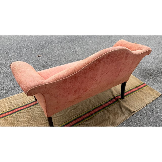 A Very Nice Antique Mahogany Camelback Window Settee, English, Circa 1920’s For Sale - Image 12 of 17