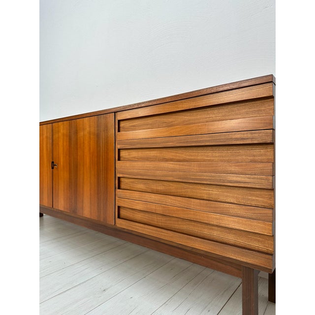 Large Vintage Minimalistic Walnut Sideboard, 1960s For Sale - Image 12 of 15