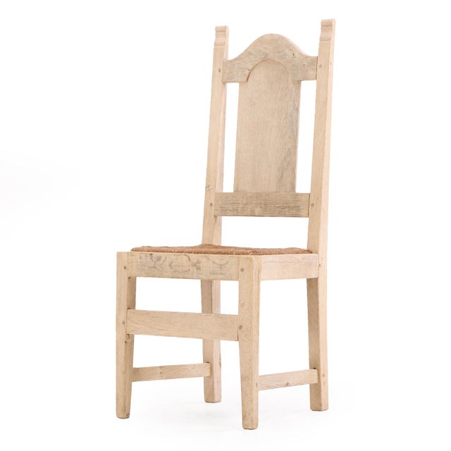 Set of 6 Belgian Dining Chairs With Rush Seats and High Arched Backs, 1960s For Sale - Image 4 of 6