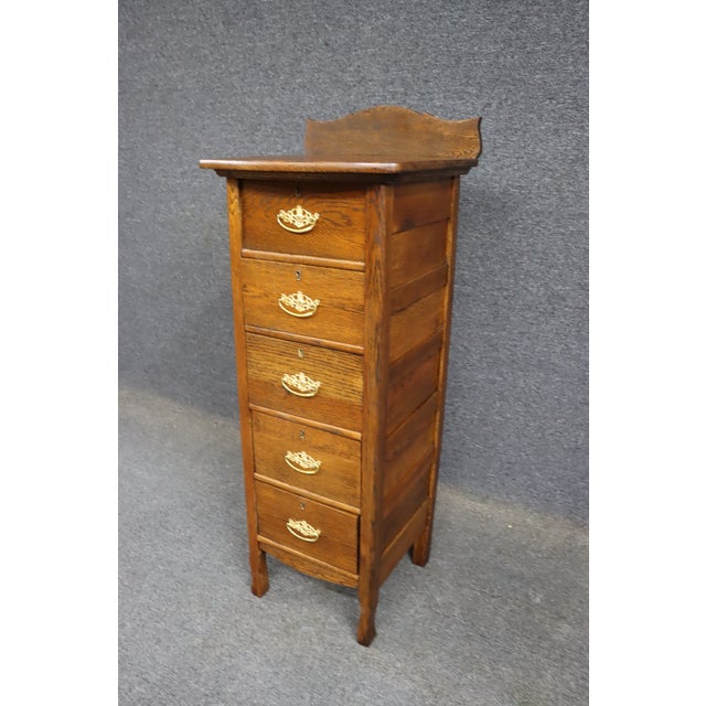 Rare Victorian Quarter Sawn Oak Lingerie Chest For Sale - Image 4 of 13
