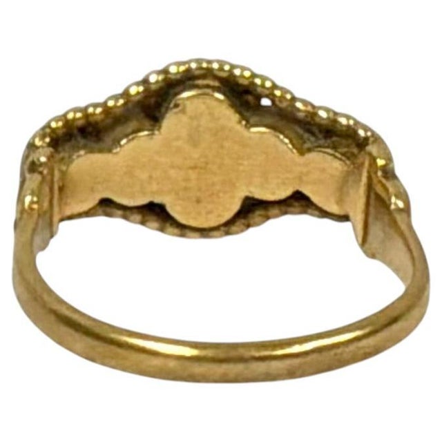 Traditional Antique 18k Gold Pearl and Turquoise Ring For Sale - Image 3 of 11