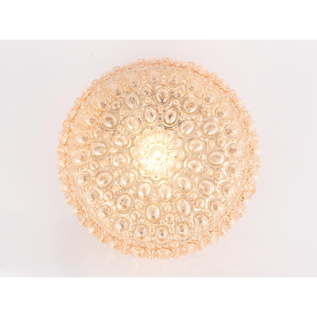 1960s Helena Tynell Glashutte Limburg Flush Mount Amber Bubble Glass For Sale - Image 9 of 10