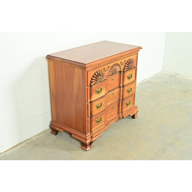 Harden Furniture Harden Furniture Georgian Solid Cherry Wood Three-Drawer Block Front Dresser or Chest of Drawers For Sale - Image 4 of 15