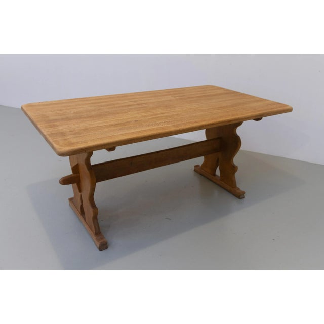Vintage Danish Brutalist Oak Dining Table, 1960s For Sale - Image 10 of 18