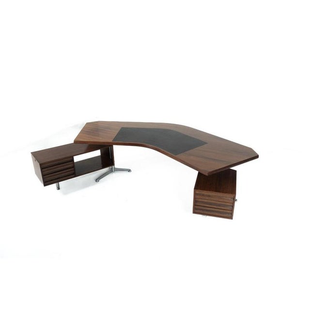 Wood T96 Boomerang Desk by Osvaldo Borsani for Tecno, Italy, 1956 For Sale - Image 7 of 18
