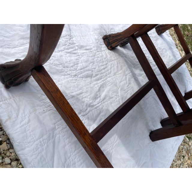 Late 19th Century Antique Carved Oak Claw Foot Side Chairs - a Pair For Sale - Image 9 of 11