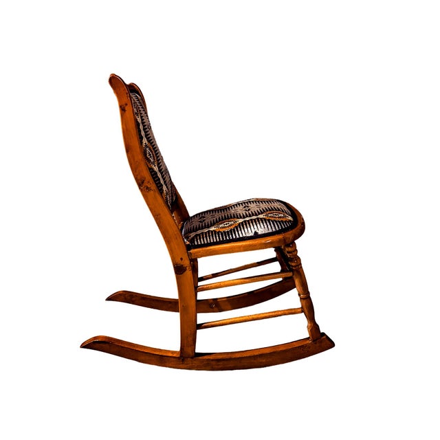 Early 20th Century Reupholstered Rocking Chair For Sale - Image 4 of 10