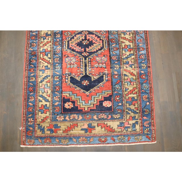 Antique Zabihi Collection Persian Heriz Runner - 2'11" x 6'6" For Sale - Image 9 of 9