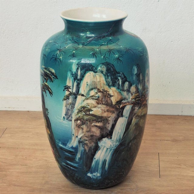 Large Peacock Floor Vase by Ulmer Keramik, 1950s For Sale - Image 9 of 12