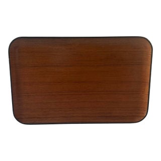 Mid Century Teak and Black Lacquerware Tray by Omc Japan For Sale