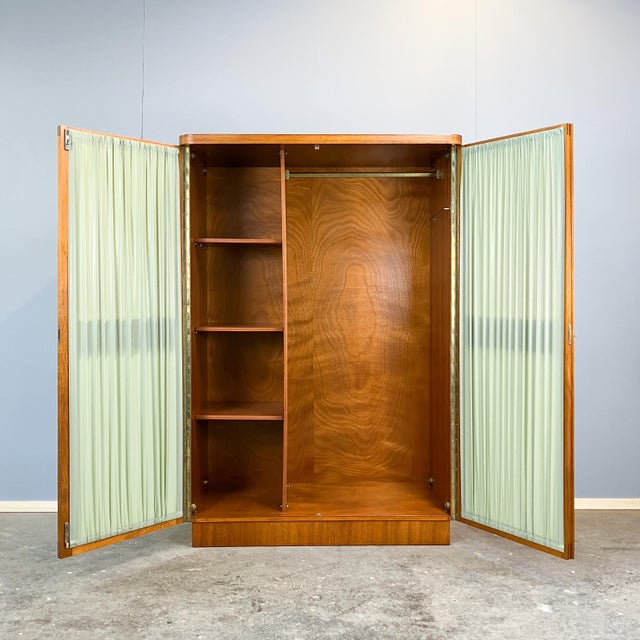 Wood Art Deco Wood Cabinet with Glass Doors, 1930s For Sale - Image 7 of 13