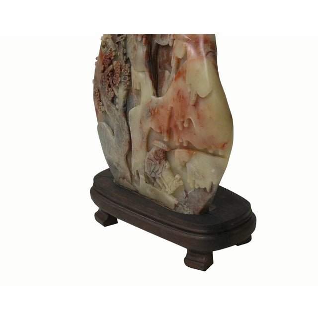 Vintage Chinese Shou Shan Stone Tree Scenery Display Figure For Sale - Image 10 of 16