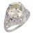 Art Deco Gia 4.41 Carat Diamond Sapphire Platinum Engagement Ring, Size 7.25 For Sale