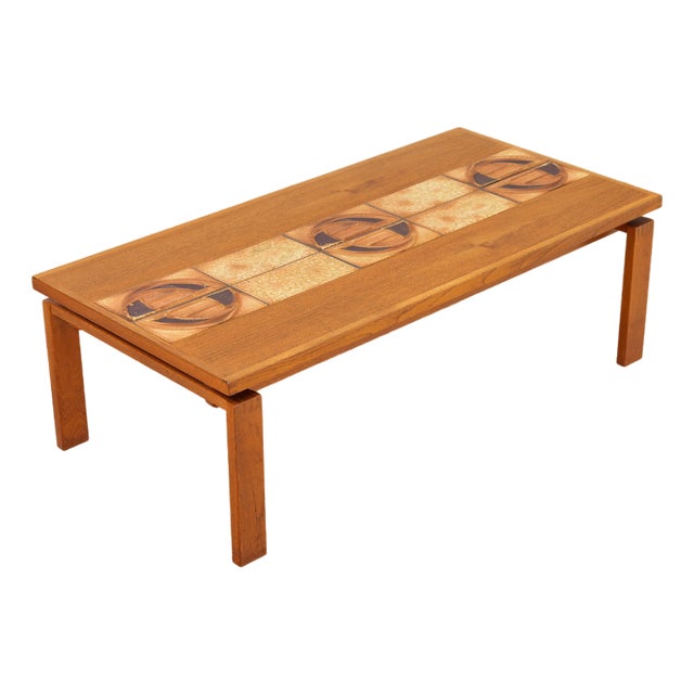1970s Danish Modern Tile Top Coffee Table by Trioh For Sale