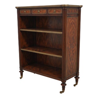Theodore Alexander French Louis XVI Mahogany Bookcase For Sale