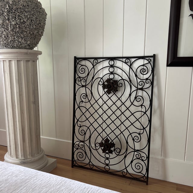 Antique 19th Century French Neo Classical Style Iron Architectural Element With Rosettes For Sale - Image 10 of 10