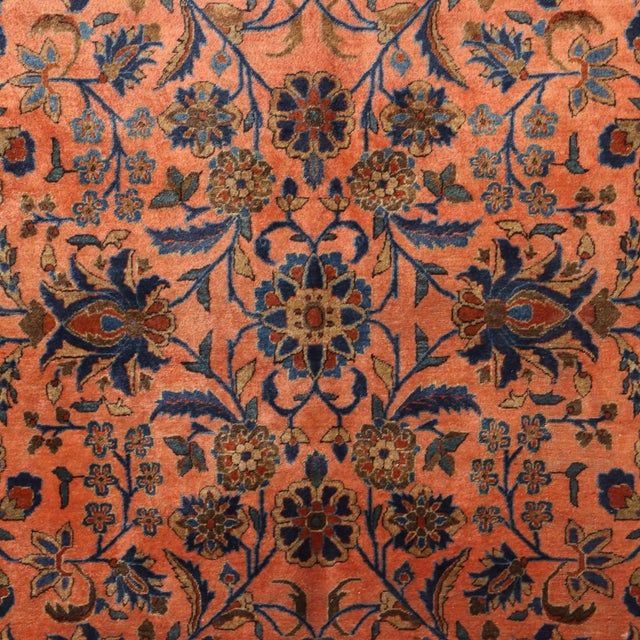 Antique Keshan Manchester Rug in Cotton and Wool For Sale - Image 3 of 16