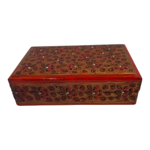 Vintage Wooden Painted Laquered Trinket Box