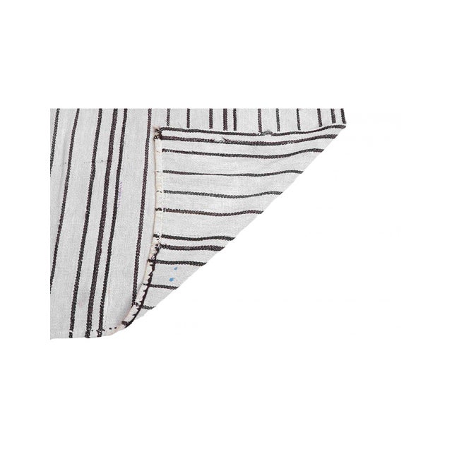 Striped Vintage Turkish Hemp Kilim Rug - 5`6" X 6`1" For Sale In Los Angeles - Image 6 of 6