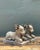 Metal Vintage Plaster and Metal Ram Sculptures - Pair For Sale - Image 7 of 12