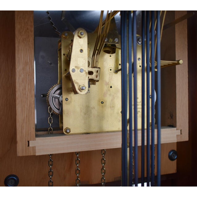 Vintage Hermle Traditional Mahogany Grandfathers Clock W/Weights