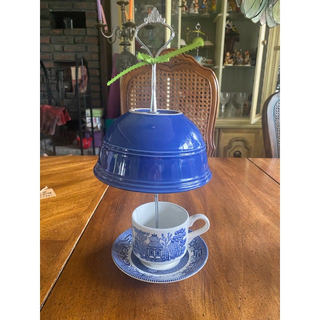 Churchill Blue Willow Teacup Bird Feeder For Sale - Image 10 of 12