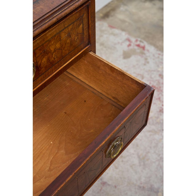 Brown 18th Century Large English Oyster Cut Chest of Drawers on Bracket Feet For Sale - Image 8 of 10