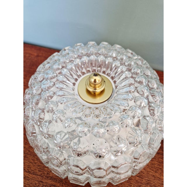 Ceiling Lights in Clear Honeycomb Glass by Helena Tynell for Glashütte Limburg, 1970s, Set of 2 For Sale - Image 9 of 13