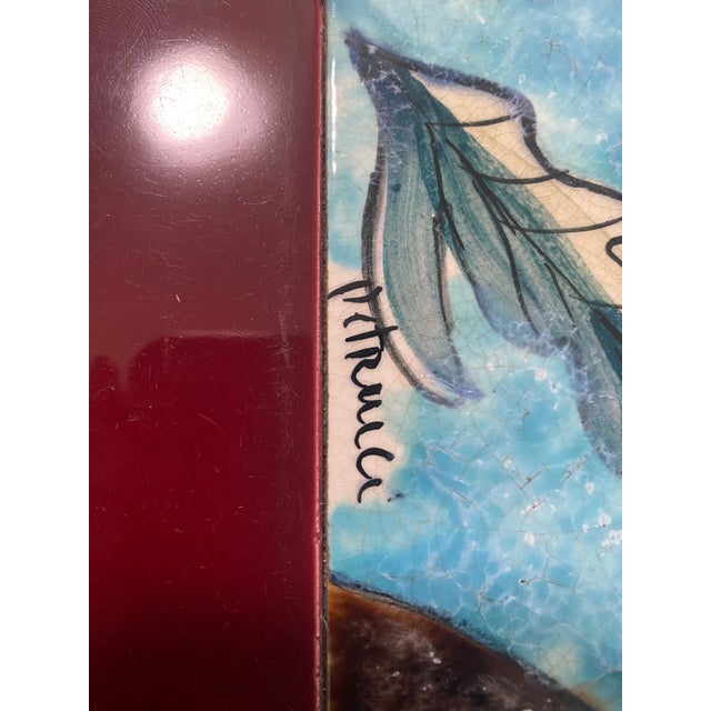 1950s French Ceramic Fish Tile Side Table & Magazine Rack For Sale - Image 4 of 7
