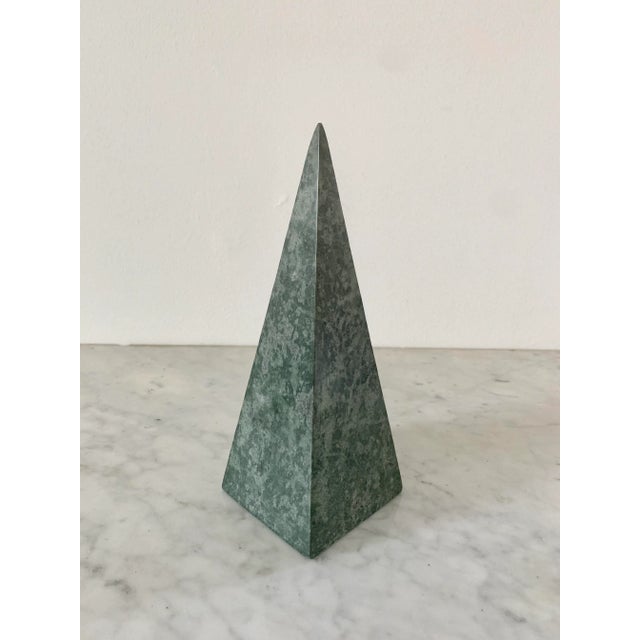 Green Marble Obelisk With Dramatic Veining For Sale In South Bend - Image 6 of 8